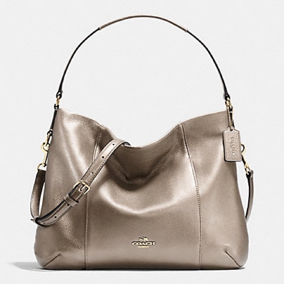 COACH Isabella Shoulder/Crossbody Bag,Pebble Leather,Light Metallic Champagne - Picture 1 of 15